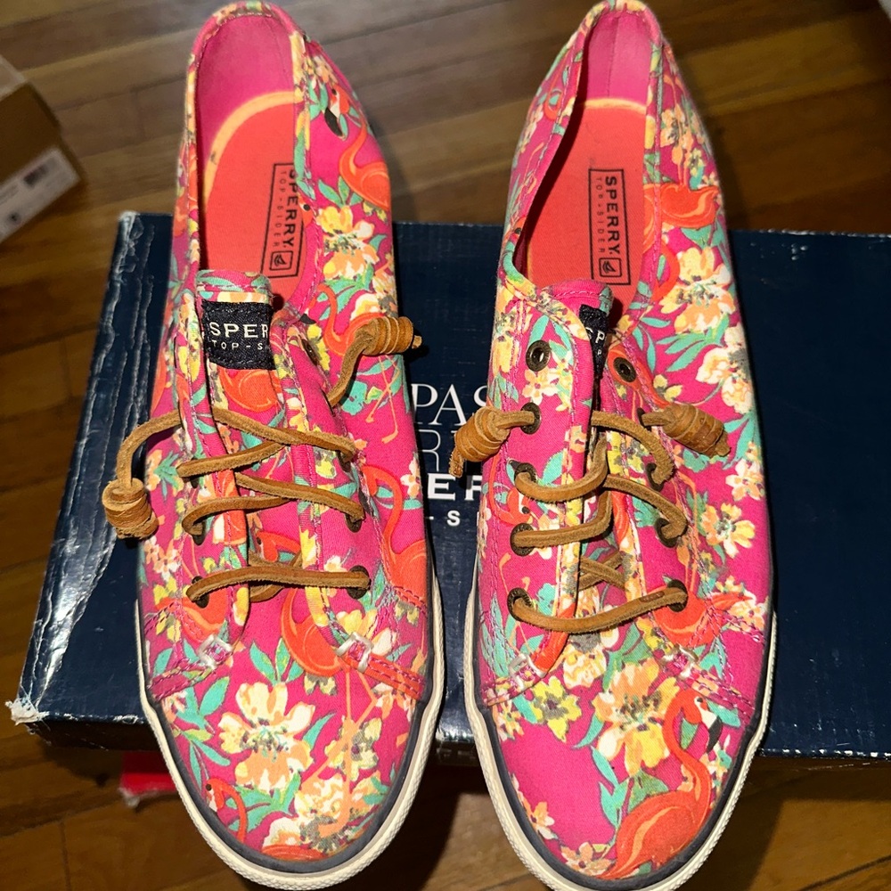 Sperry Women's Seacoast Pink Floral Sneakers